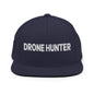 Drone Hunter Embroidered Flat Bill Brim Snapback Hat - Navy