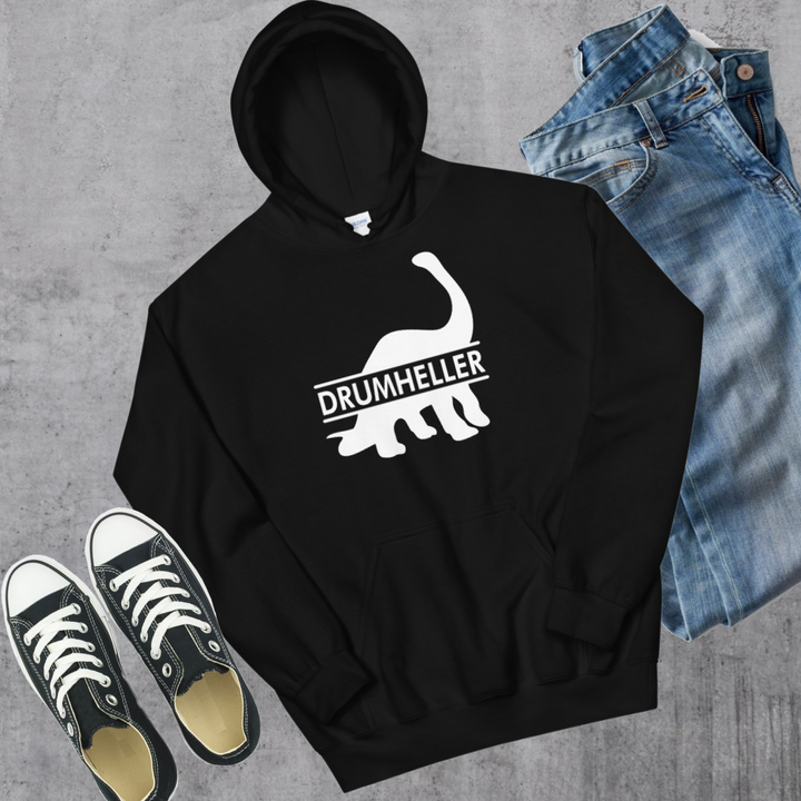 Drumheller Long Neck Dino Hoodie - Black / S