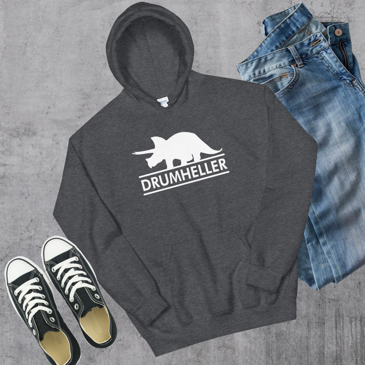 Drumheller Triceratops Hoodie - Dark Heather / S