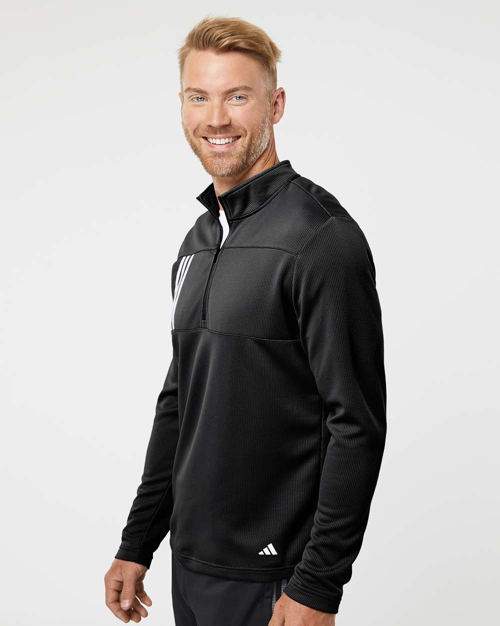 Adidas 3-Stripes Double Knit Quarter-Zip Pullover A482