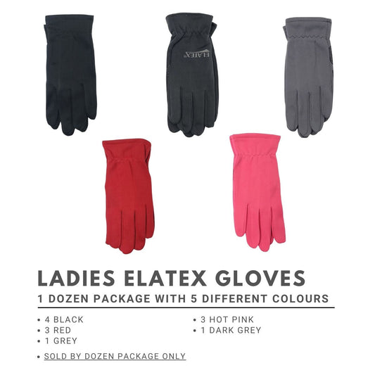 Ladies Elatex Gloves - DR100 Assorted Colour Package