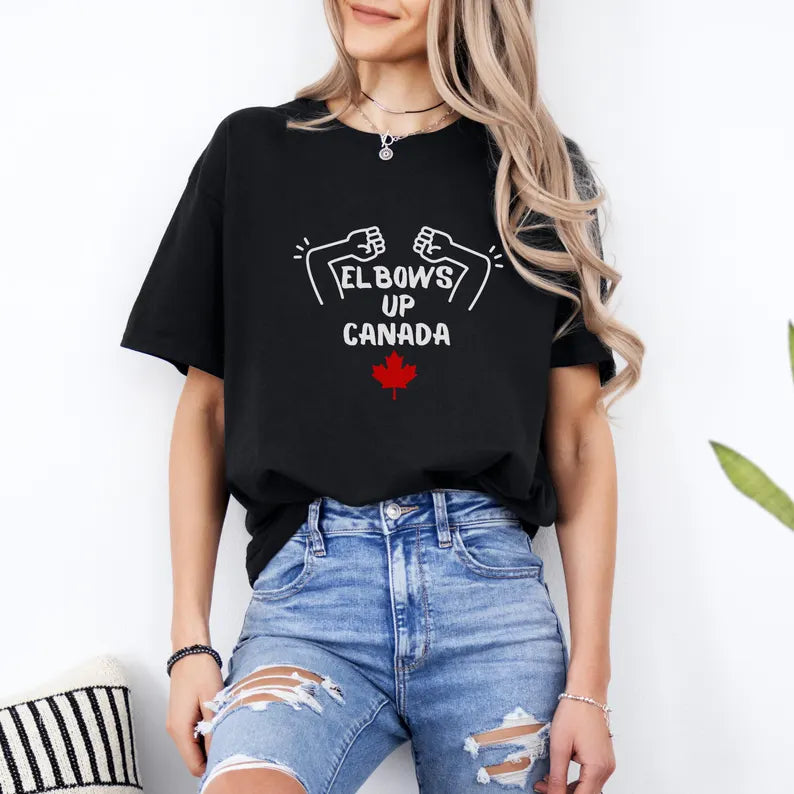 Elbows Up Canada – Heavyweight Comfort Colors T-Shirt - Black / Small