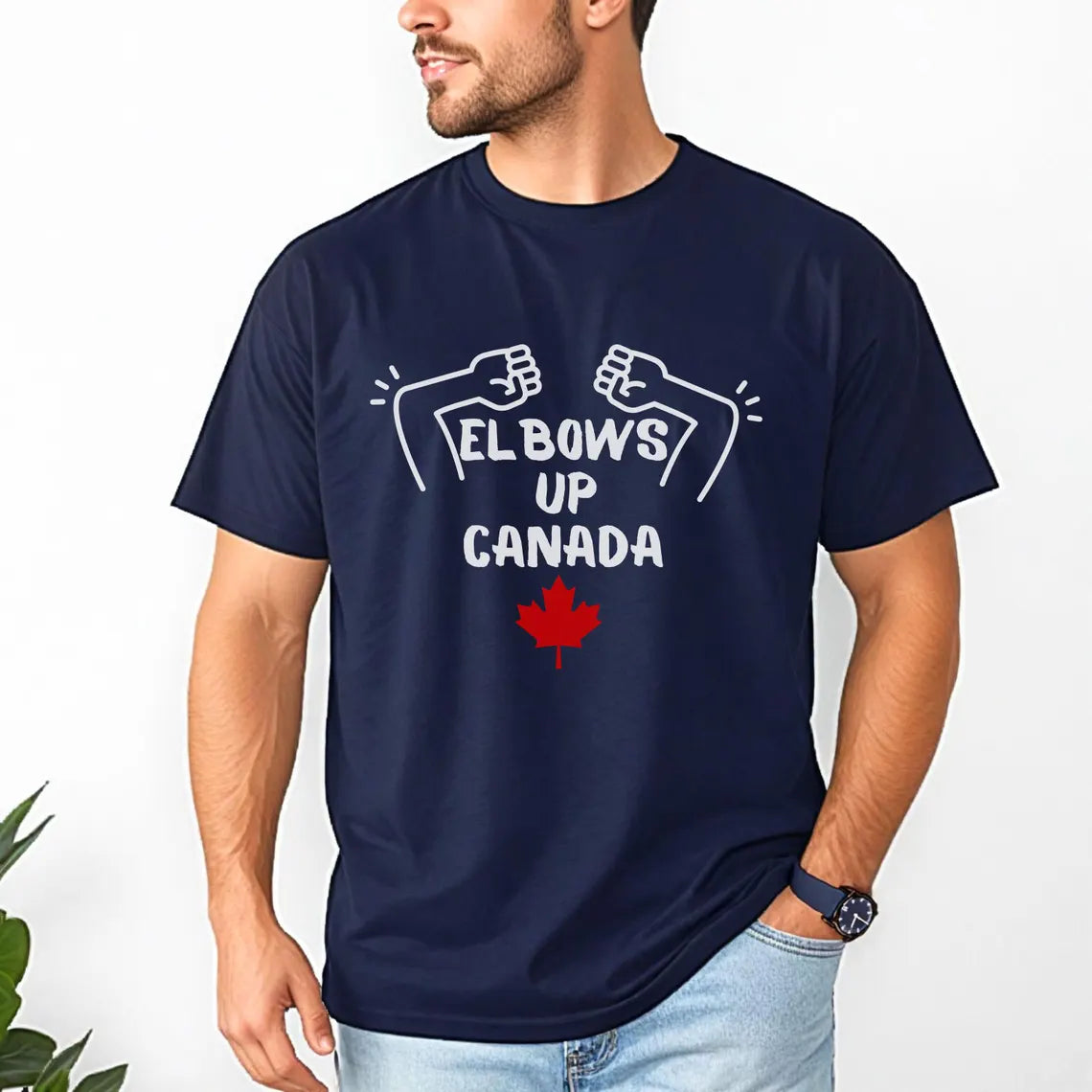 Elbows Up Canada – Heavyweight Comfort Colors T-Shirt - Navy / Small