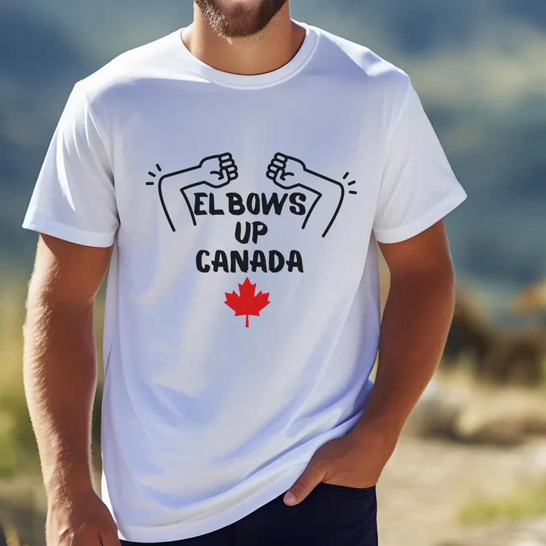 Elbows Up Canada – Heavyweight Comfort Colors T-Shirt - White / Small