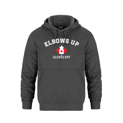 Elbows Up. Gloves Off. | 440GSM Heavyweight Canadian Hoodie – Water-Repellent Fleece - Gray / Extra small - Sweatshirts