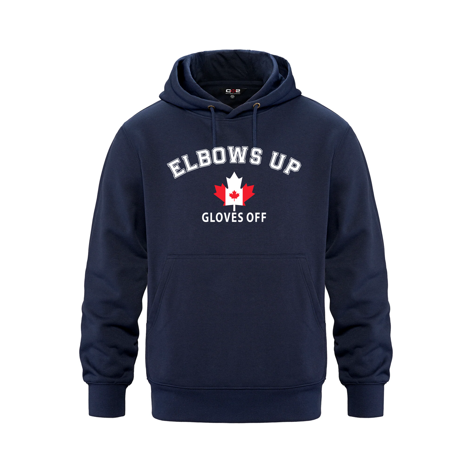 Elbows Up. Gloves Off. | 440GSM Heavyweight Canadian Hoodie – Water-Repellent Fleece - Navy / Extra small - Sweatshirts