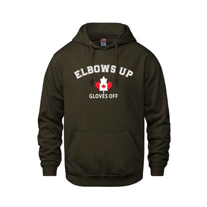 Elbows Up | Midweight Pullover Hoodie – 280 GSM Canadian Streetwear - Brown / Extra small - Sweatshirts & Hoodies