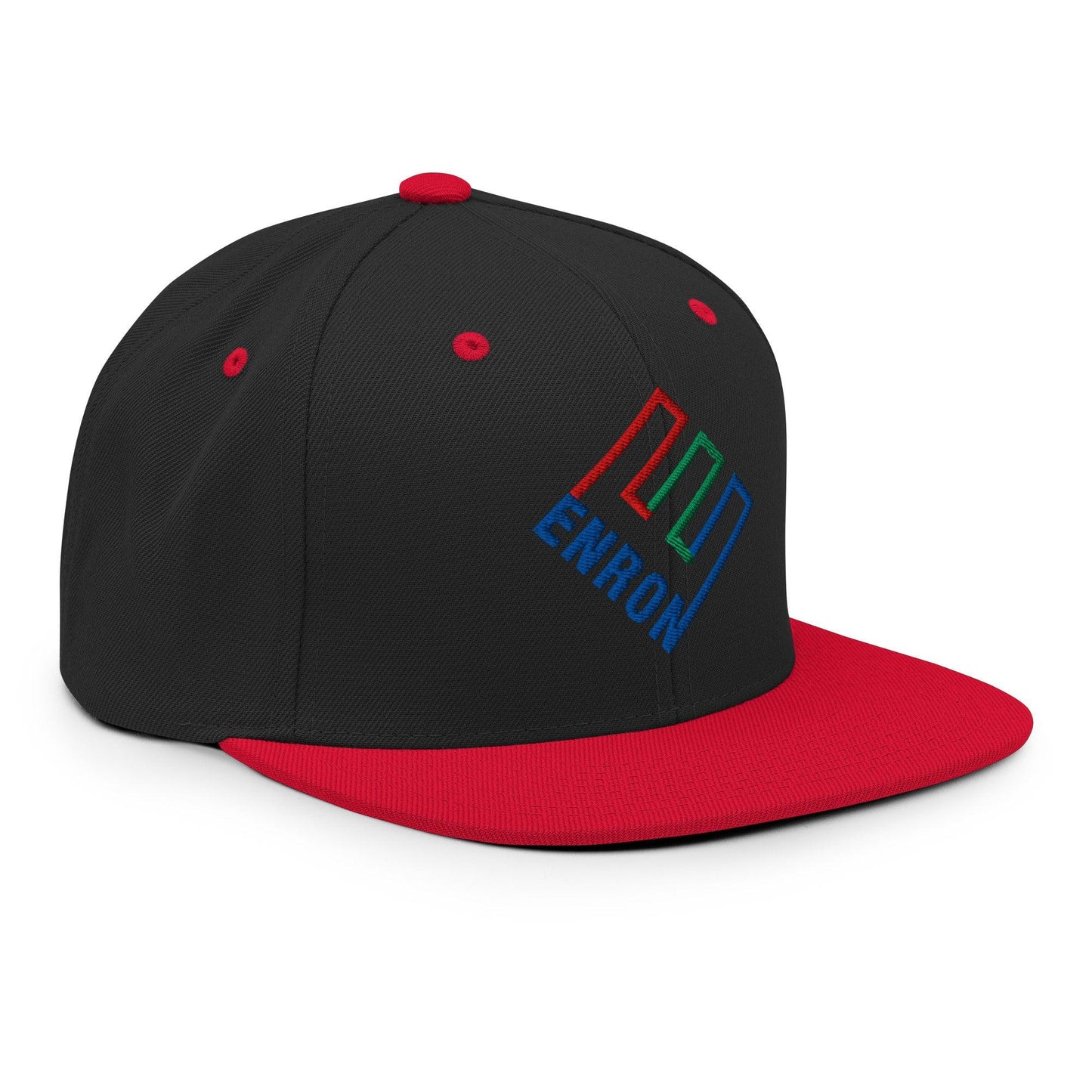 Enron Embroidered Flat Bill Brim Snapback Hat