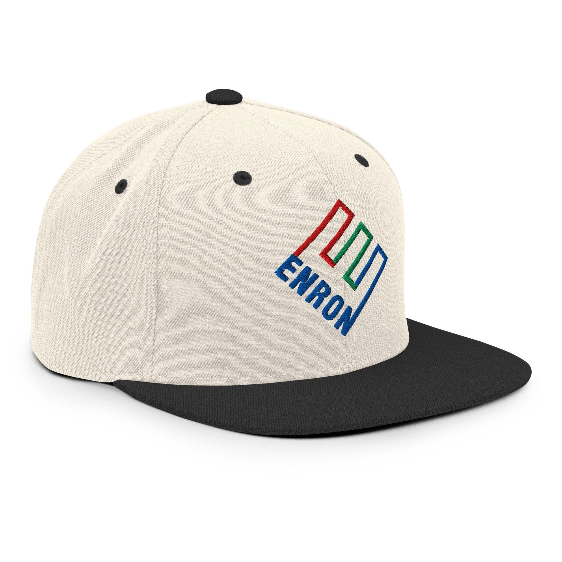 Enron Embroidered Flat Bill Brim Snapback Hat