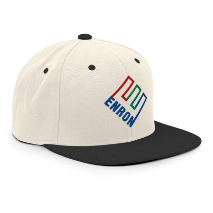 Enron Embroidered Flat Bill Brim Snapback Hat