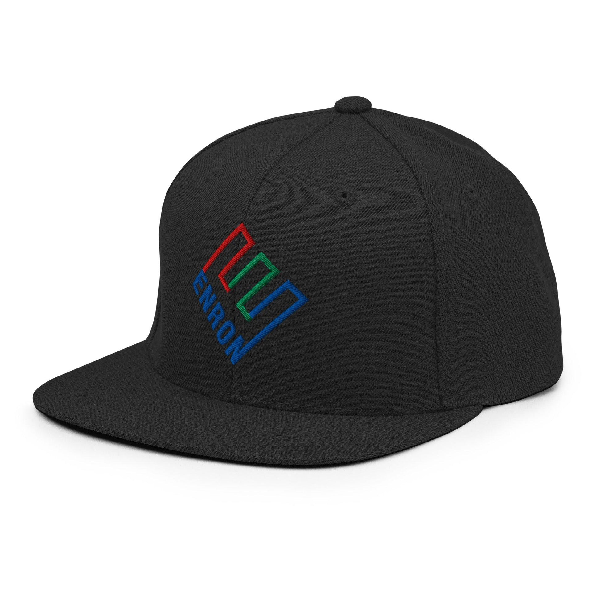 Enron Embroidered Flat Bill Brim Snapback Hat