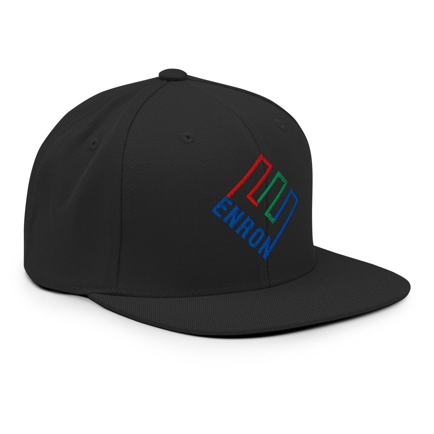 Enron Embroidered Flat Bill Brim Snapback Hat