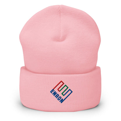 Enron Embroidered Knit Cuffed Beanie - Baby Pink