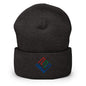 Enron Embroidered Knit Cuffed Beanie - Dark Grey
