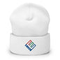 Enron Embroidered Knit Cuffed Beanie - White