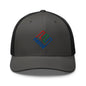 Enron Embroidered Mesh Trucker Hat - Charcoal/ Black