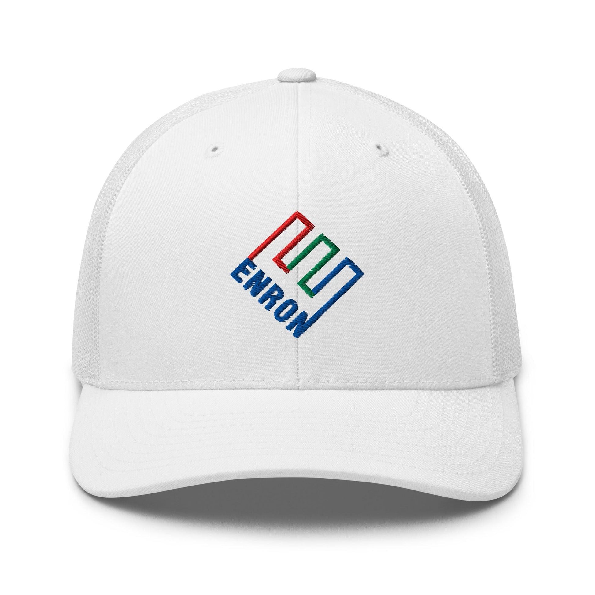 Enron Embroidered Mesh Trucker Hat - White