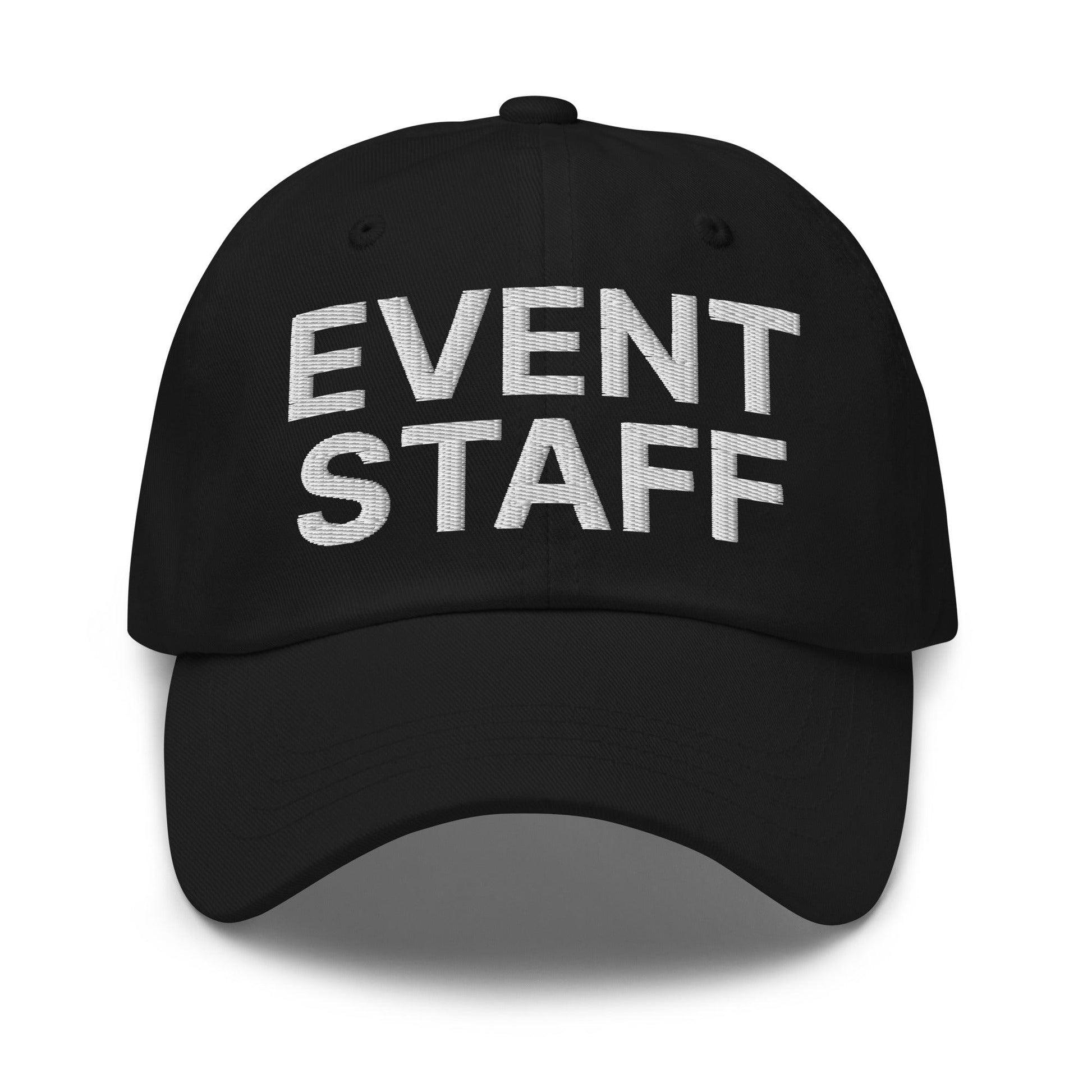 Event Staff Uniform Work Embroidered Dad Hat - Black