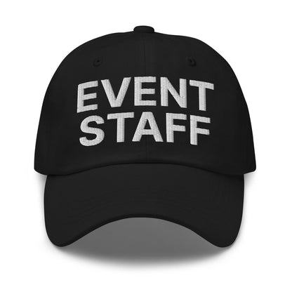 Event Staff Uniform Work Embroidered Dad Hat - Black