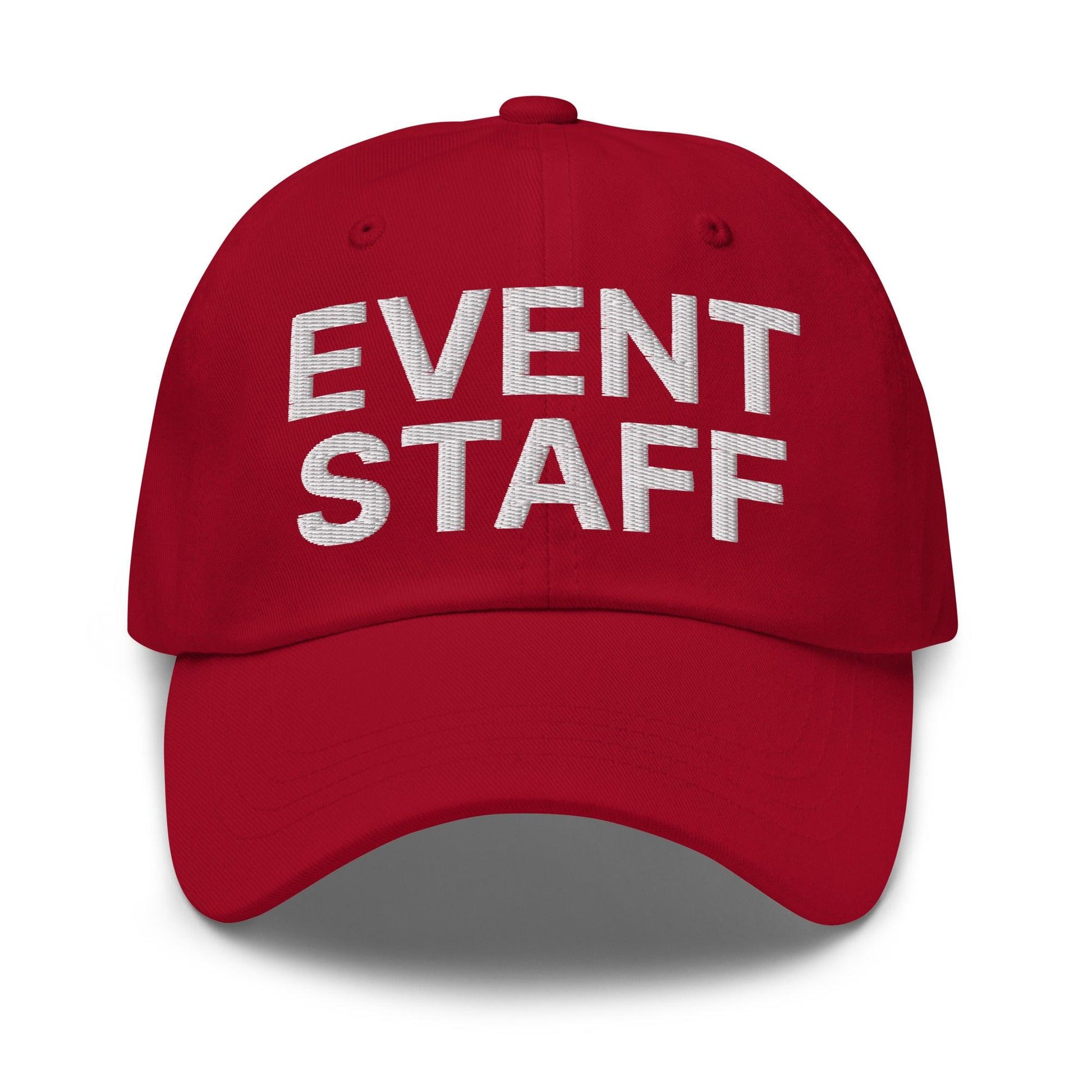 Event Staff Uniform Work Embroidered Dad Hat - Cranberry