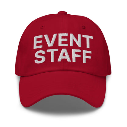 Event Staff Uniform Work Embroidered Dad Hat - Cranberry