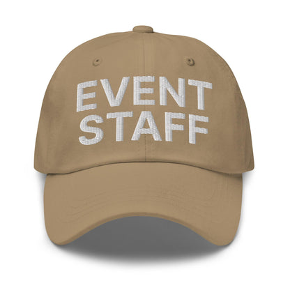 Event Staff Uniform Work Embroidered Dad Hat - Khaki