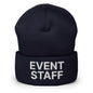 Event Staff Uniform Work Embroidered Knit Cuffed Beanie - Navy