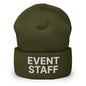 Event Staff Uniform Work Embroidered Knit Cuffed Beanie - Olive