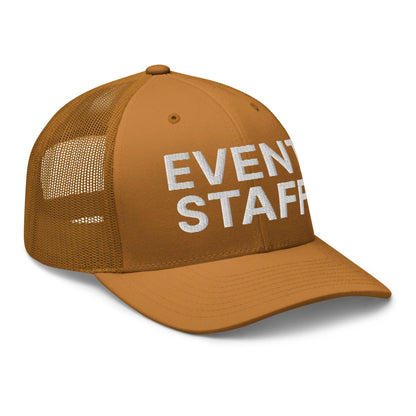 Event Staff Work Block Embroidered Mesh Trucker Hat