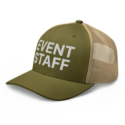 Event Staff Work Block Embroidered Mesh Trucker Hat