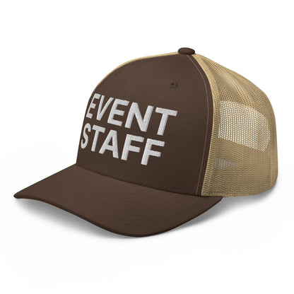 Event Staff Work Block Embroidered Mesh Trucker Hat