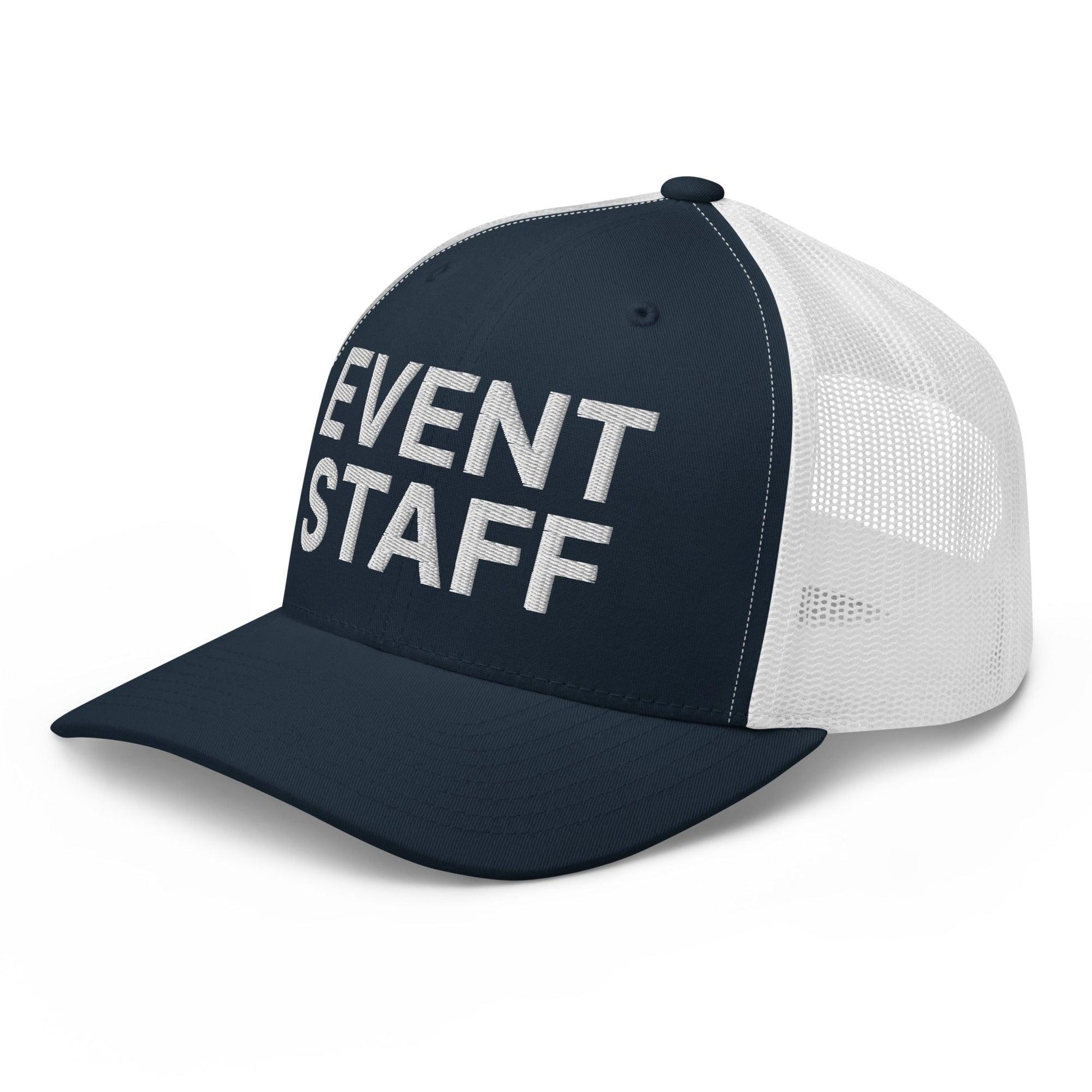 Event Staff Work Block Embroidered Mesh Trucker Hat