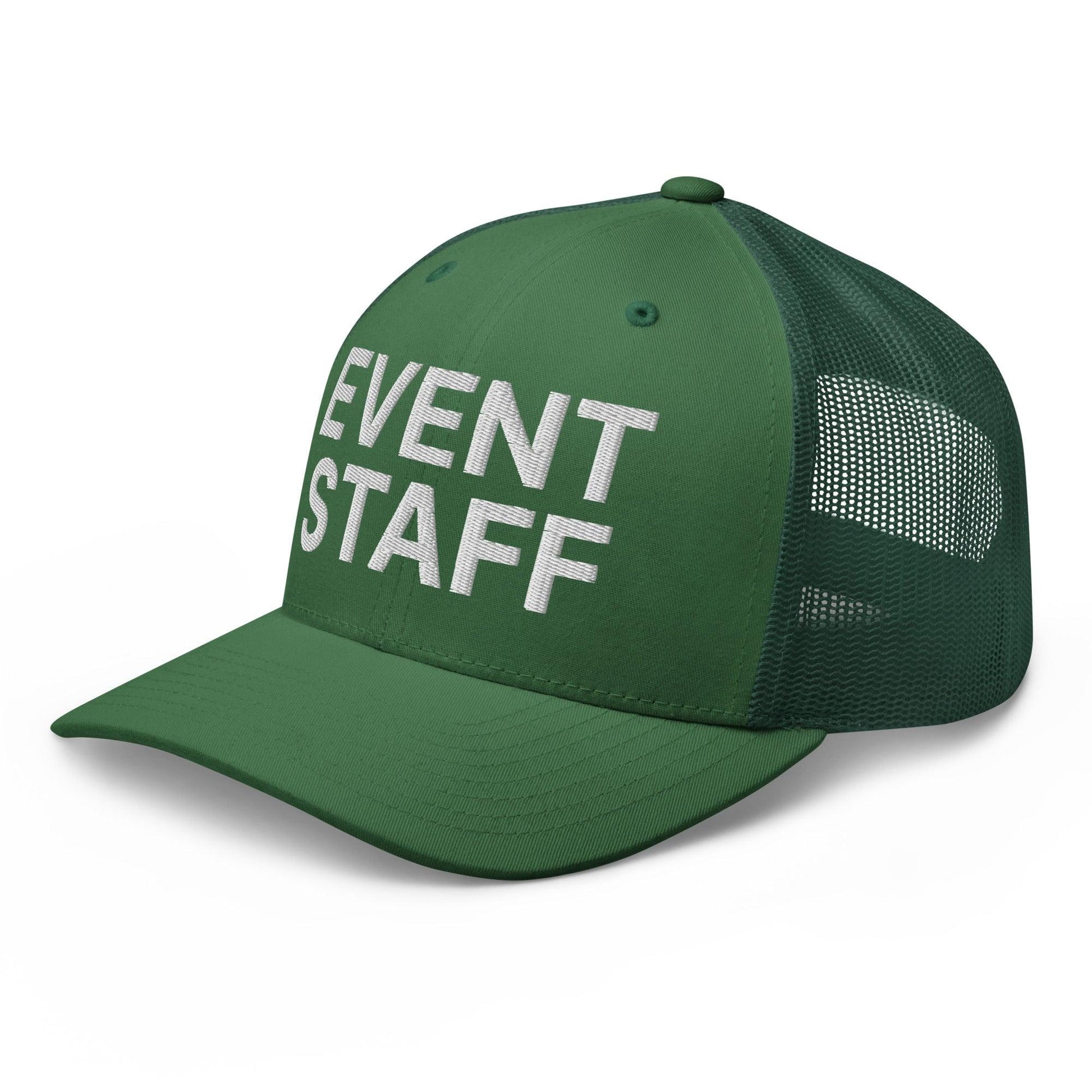 Event Staff Work Block Embroidered Mesh Trucker Hat
