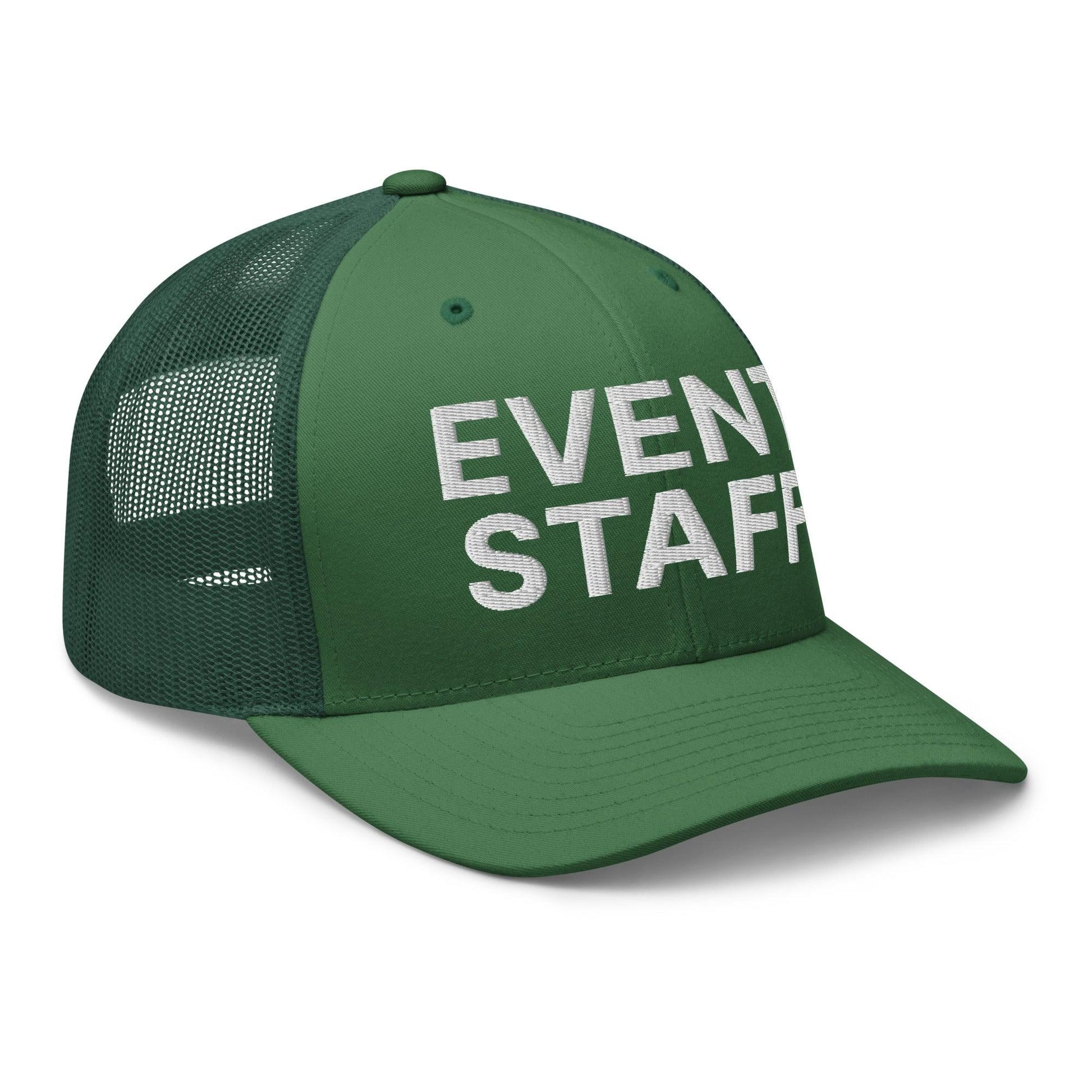 Event Staff Work Block Embroidered Mesh Trucker Hat