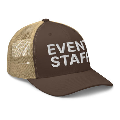 Event Staff Work Block Embroidered Mesh Trucker Hat