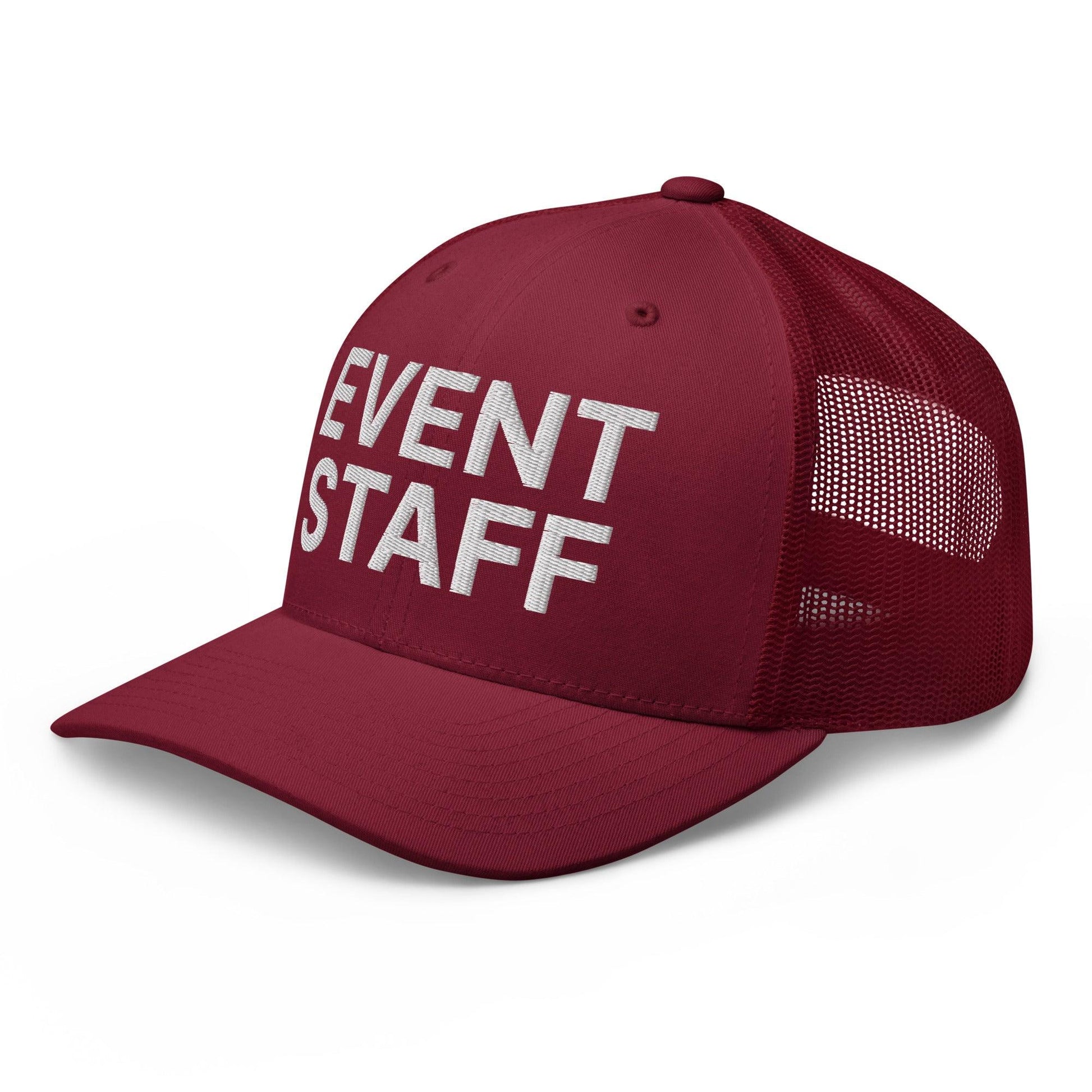 Event Staff Work Block Embroidered Mesh Trucker Hat