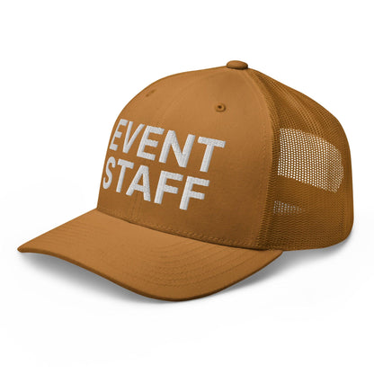 Event Staff Work Block Embroidered Mesh Trucker Hat