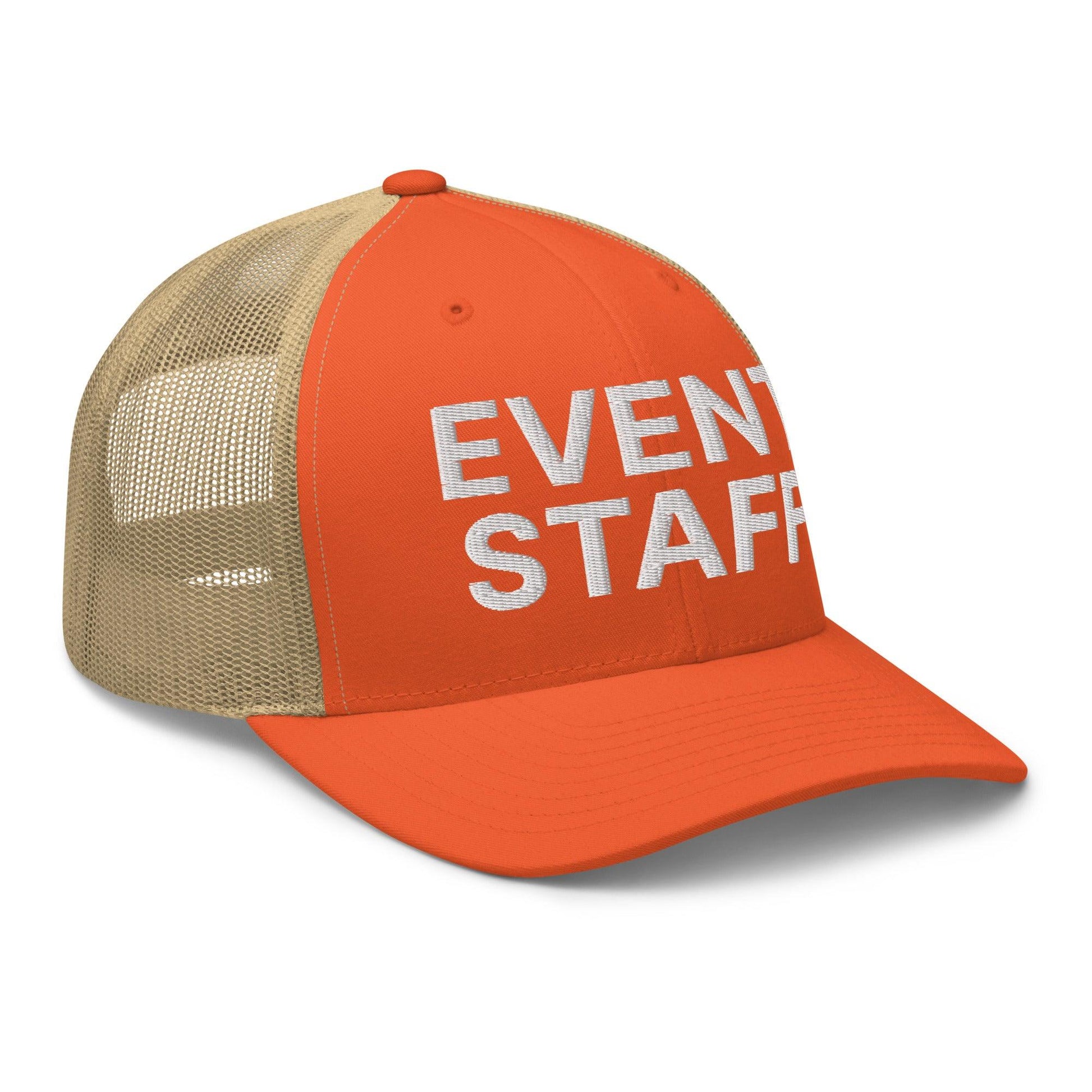 Event Staff Work Block Embroidered Mesh Trucker Hat
