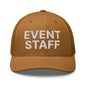 Event Staff Work Block Embroidered Mesh Trucker Hat - Caramel