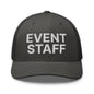 Event Staff Work Block Embroidered Mesh Trucker Hat - Charcoal