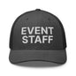 Event Staff Work Block Embroidered Mesh Trucker Hat - Dark Heather Gray
