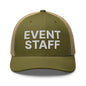 Event Staff Work Block Embroidered Mesh Trucker Hat - Moss/ Khaki
