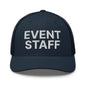 Event Staff Work Block Embroidered Mesh Trucker Hat - Navy