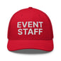 Event Staff Work Block Embroidered Mesh Trucker Hat - Red