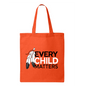 Orange tote bag featuring Every Child Matters and Orange Shirt Day design