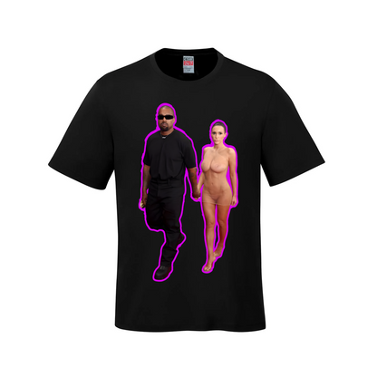Exit in Style: Ye & Bianca - Hot Pink Outline T-Shirt - Black / Small