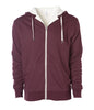 EXP90SHZ - Unisex Heavyweight Sherpa Lined Heather Zip Hood - Burgundy / XS - ZIPS
