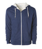 EXP90SHZ - Unisex Heavyweight Sherpa Lined Heather Zip Hood - Navy / XS - ZIPS