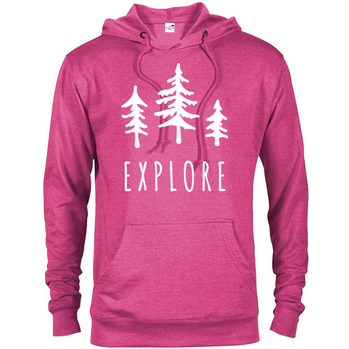 Explore Trees Adventure Hoodie - Heliconia Heather / S - hoodie