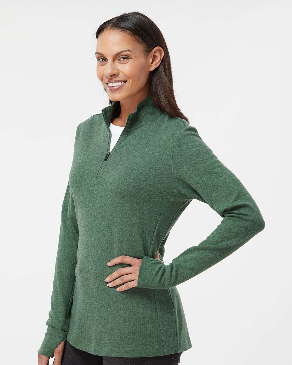 Adidas Women's 3-Stripes Quarter-Zip Sweater A555